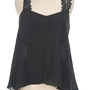 Elegant Black Lace Strap Women's Top